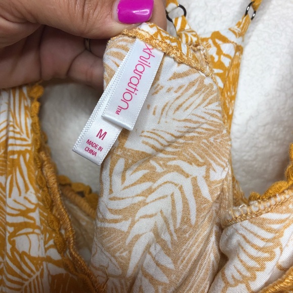 Xhilaration mustard yellow & white romper - Picture 5 of 5